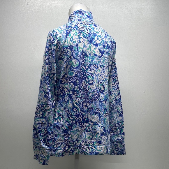 Lilly Pulitzer Skipper Popover 1/2 Zip Cotton Pullover 60 Animals Blue Small - Picture 5 of 10